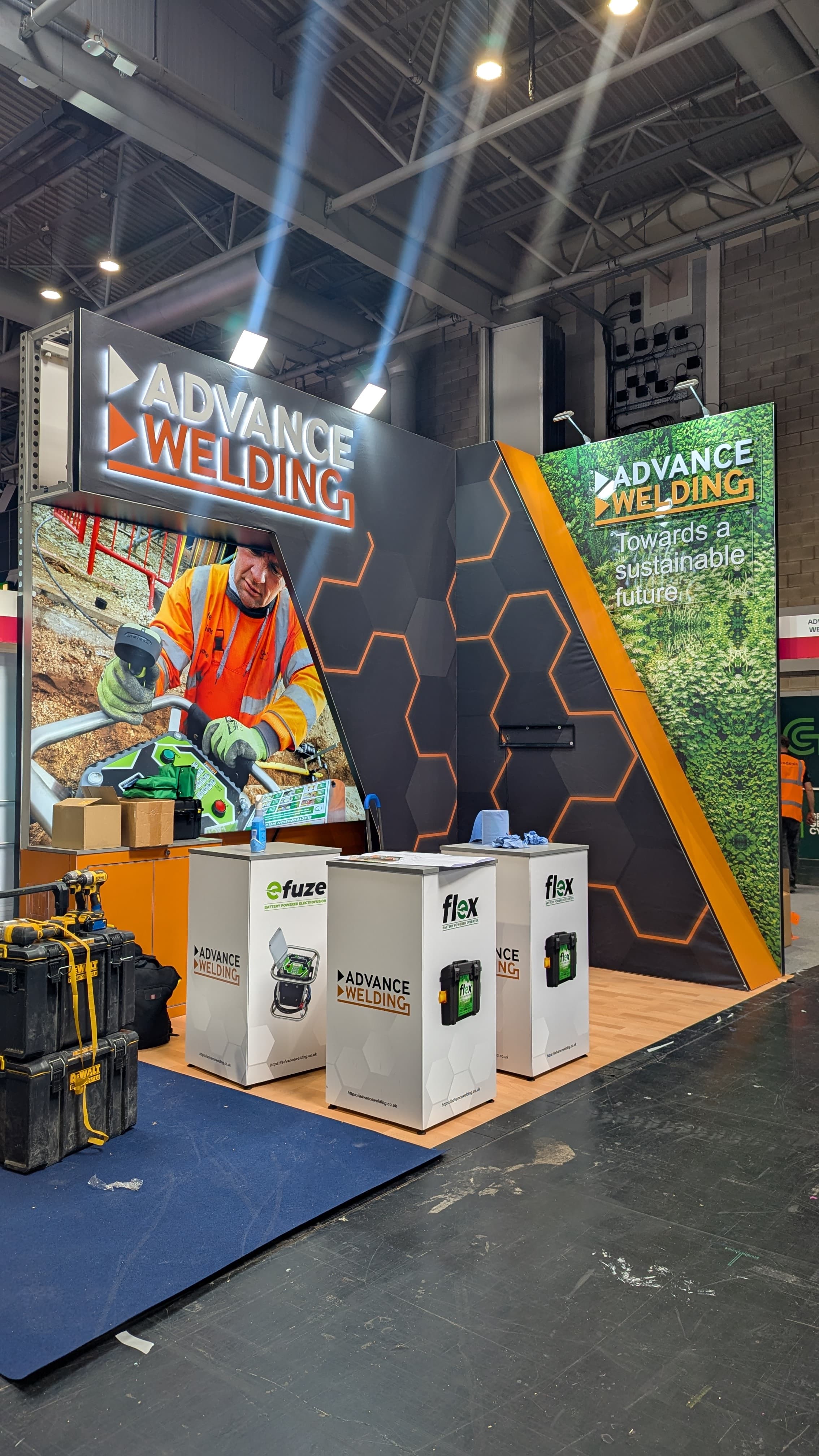 An event bar installation prepared by the production crew